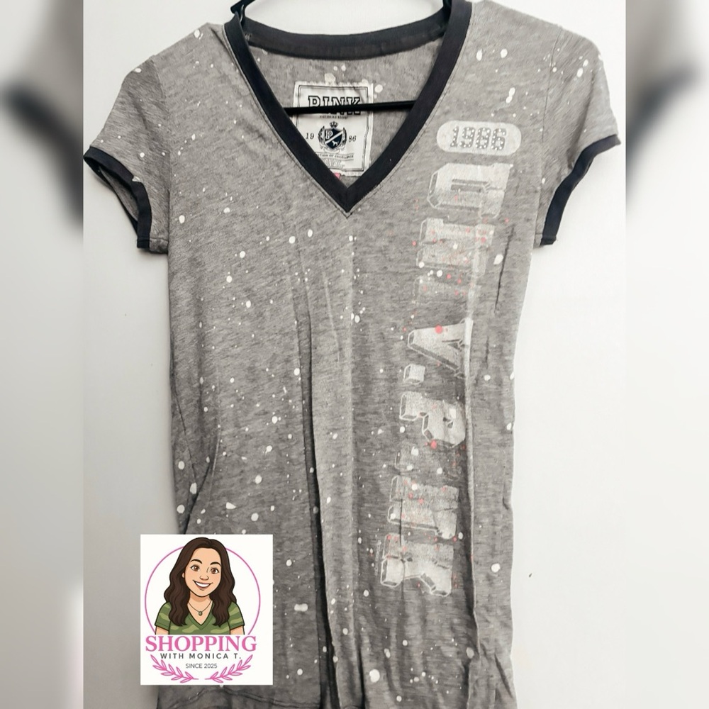 PINK Victoria's Secret Gray V-Neck Tee